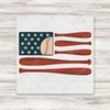 Vintage Baseball Bats Flag Transfer