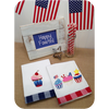 Patriotic Vintage Gingham Trim Dishtowels