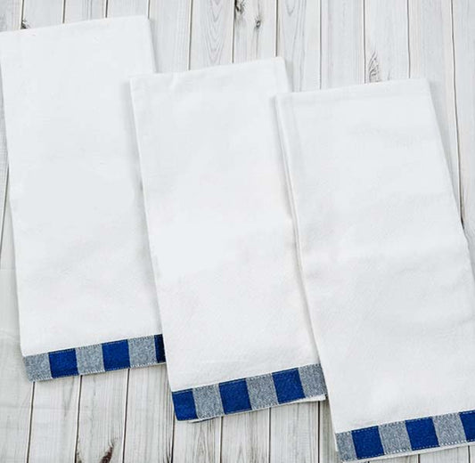 Vintage Gingham Trim Kitchen Towel - Cowboy Navy