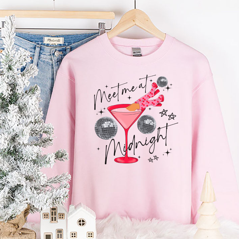 Vintage Meet Me At Midnight New Years Transfer