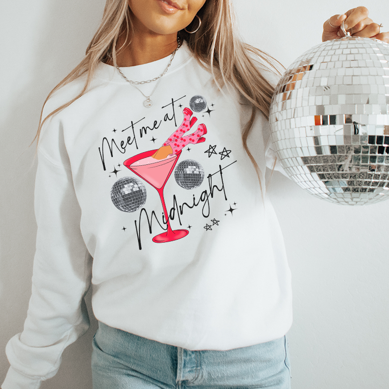 Vintage Meet Me At Midnight New Years Transfer