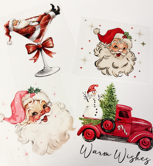 Vintage Christmas Heat Transfers - Set of 4