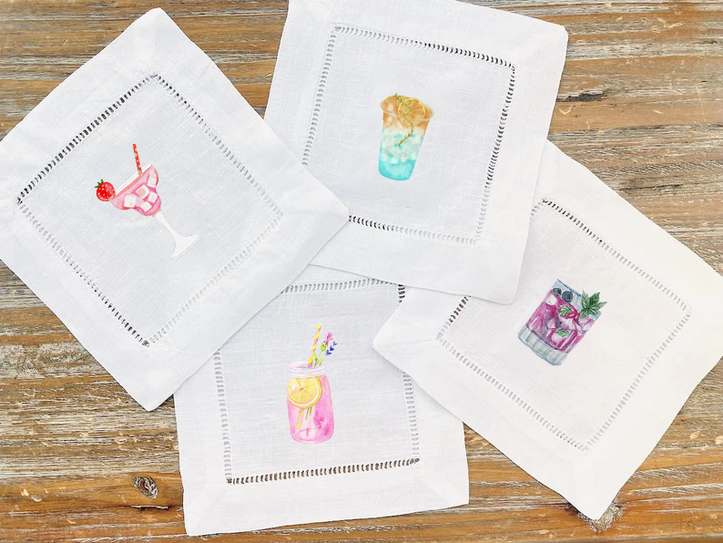 Watercolor Cocktails 2 - COCKTAIL NAPKIN SIZE