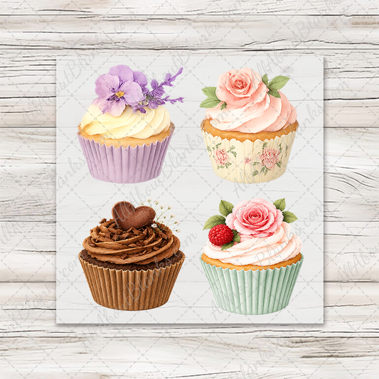 Watercolor Cupcakes 2 - COCKTAIL NAPKIN SIZE