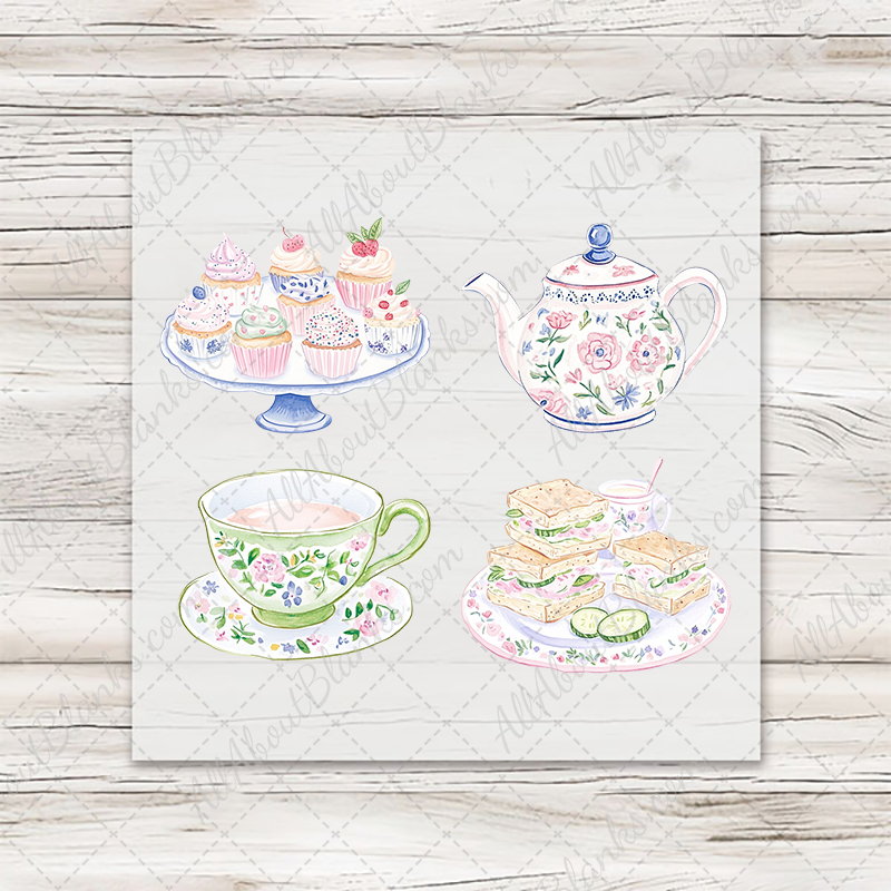 Watercolor Tea Party 1 - COCKTAIL NAPKIN SIZE