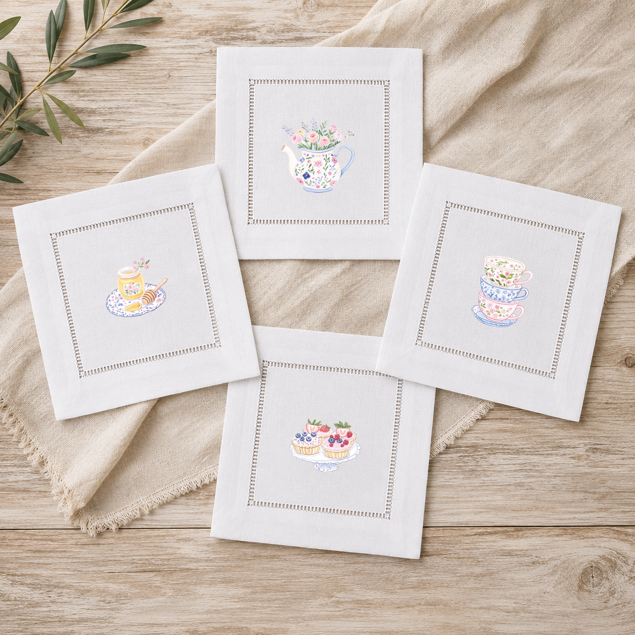Watercolor Tea Party 2 - COCKTAIL NAPKIN SIZE