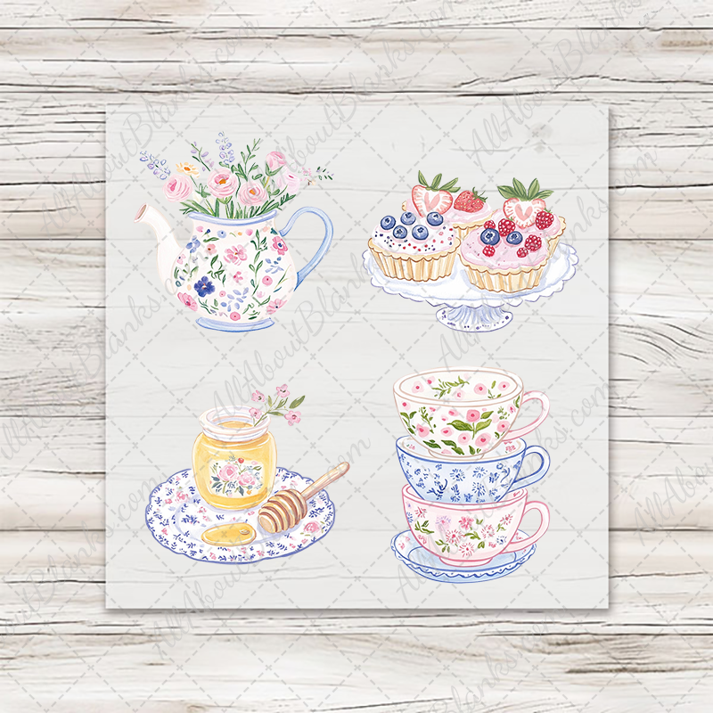 Watercolor Tea Party 2 - COCKTAIL NAPKIN SIZE