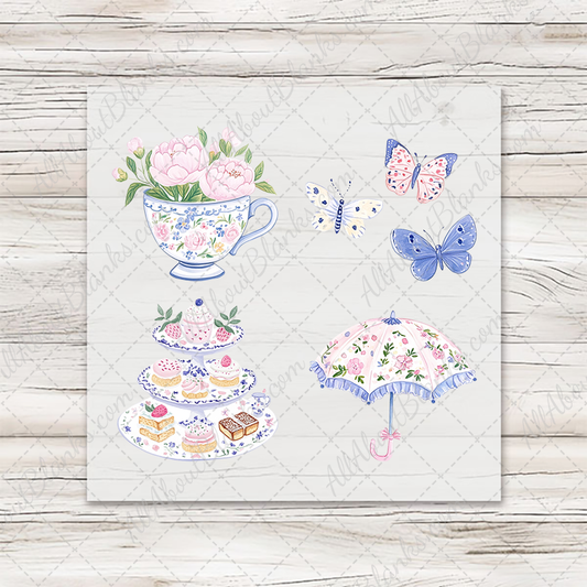 Watercolor Tea Party 3 - COCKTAIL NAPKIN SIZE
