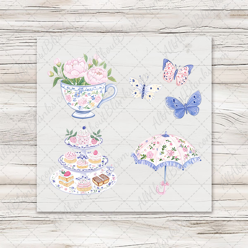 Watercolor Tea Party 3 - COCKTAIL NAPKIN SIZE