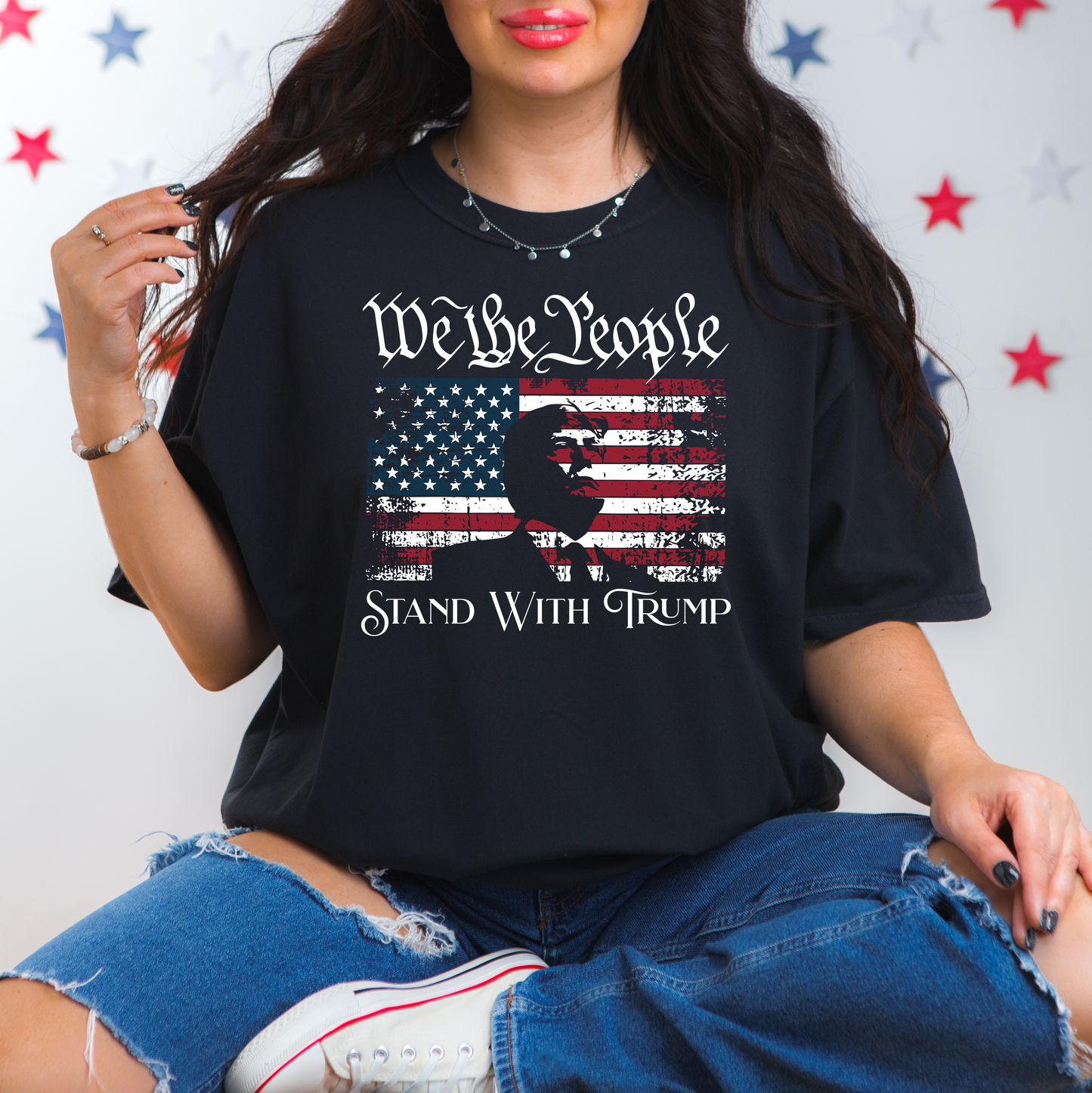 We The People Stand With Trump DTF Transfer - T-SHIRT SIZE