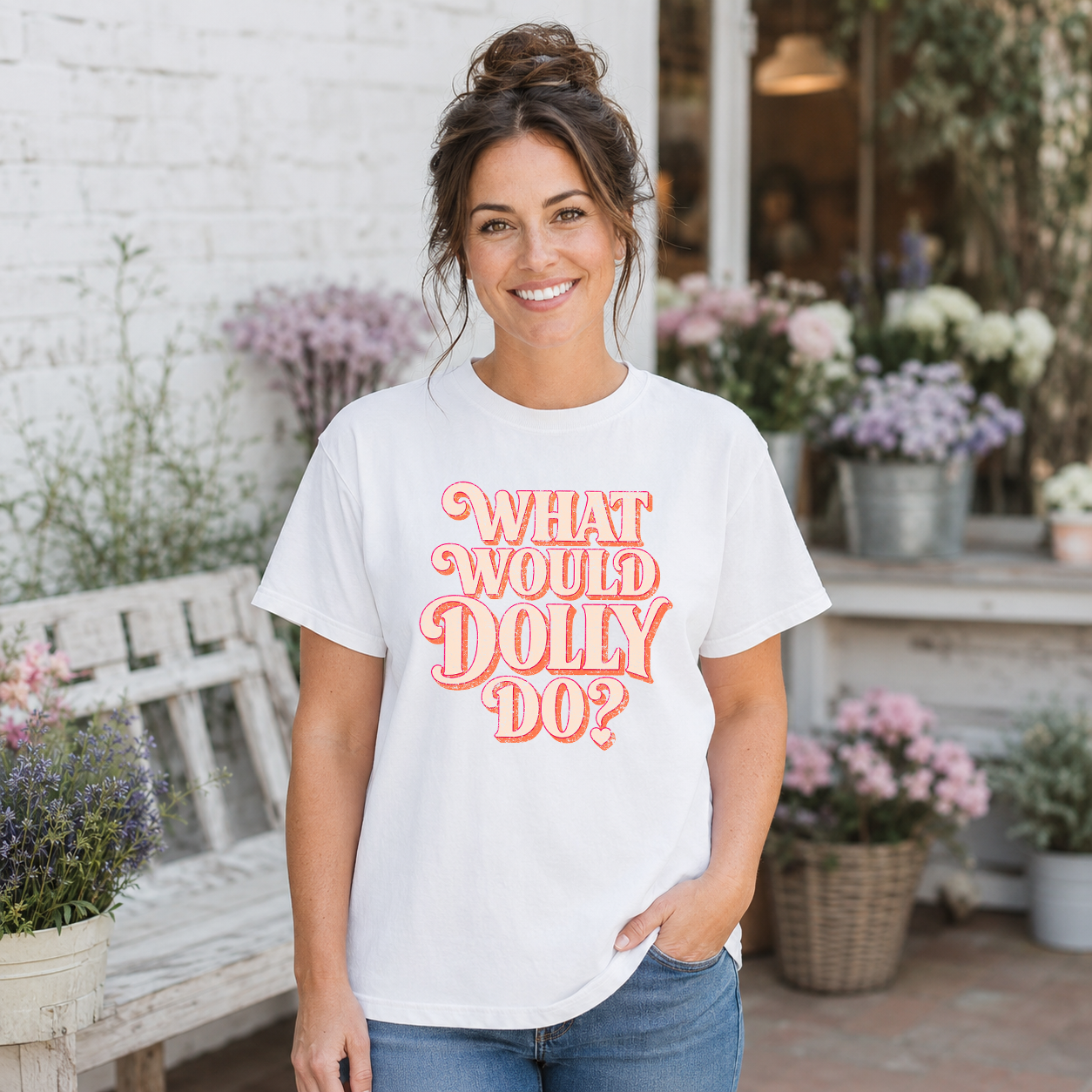 What Would Dolly Do Distressed Transfer - T-SHIRT SIZE