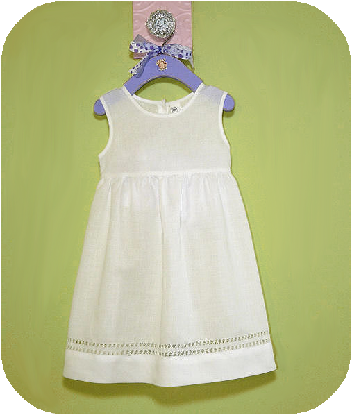 White Linen Drawnwork Sundress