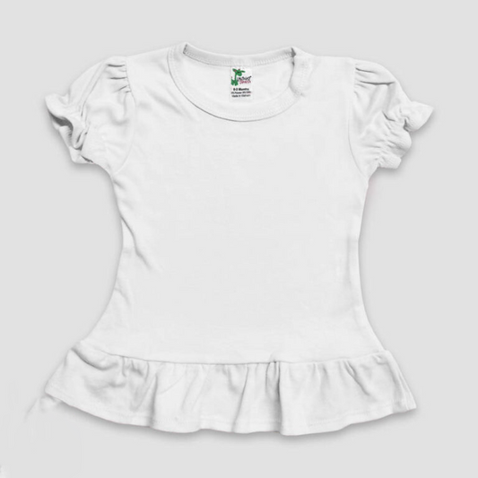 White Ruffle Toddler Tee