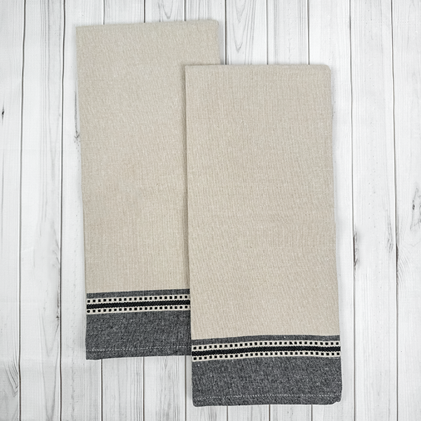 Wide Dobby Border Kitchen Towels