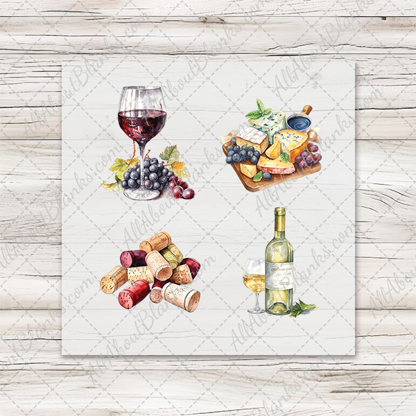 Wine & Cheese - COCKTAIL NAPKIN SIZE