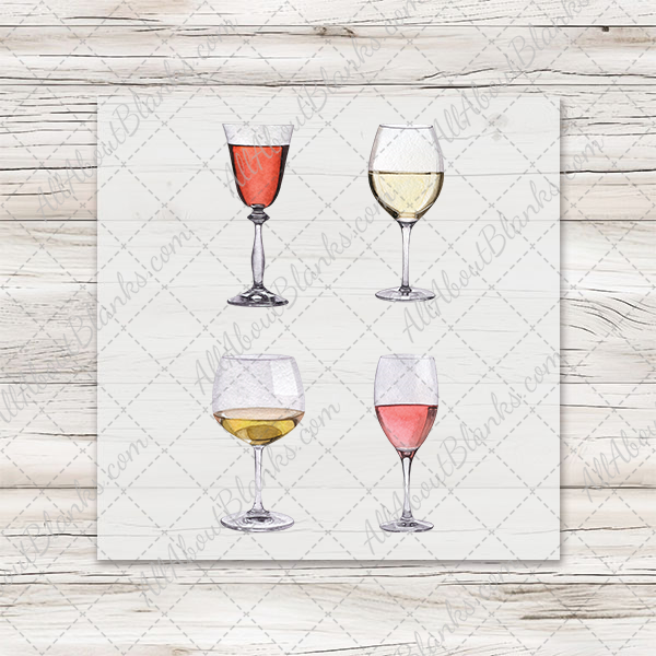 Wine Glasses - COCKTAIL NAPKIN SIZE