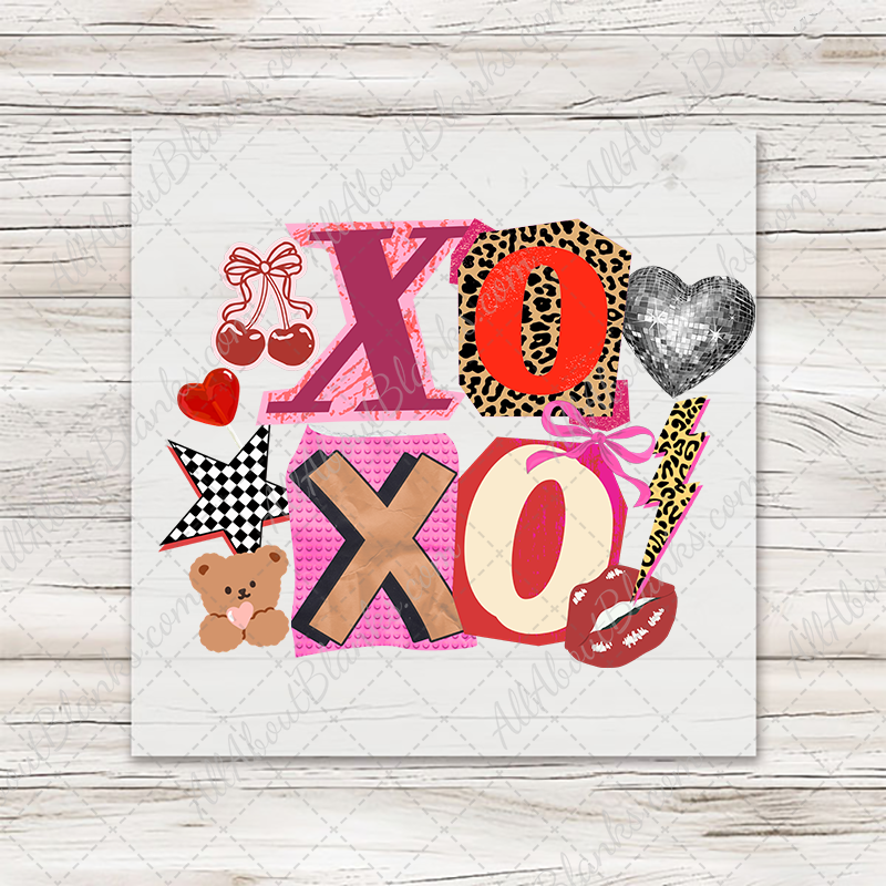 XOXO Retro Cutout Transfer - T-SHIRT SIZE
