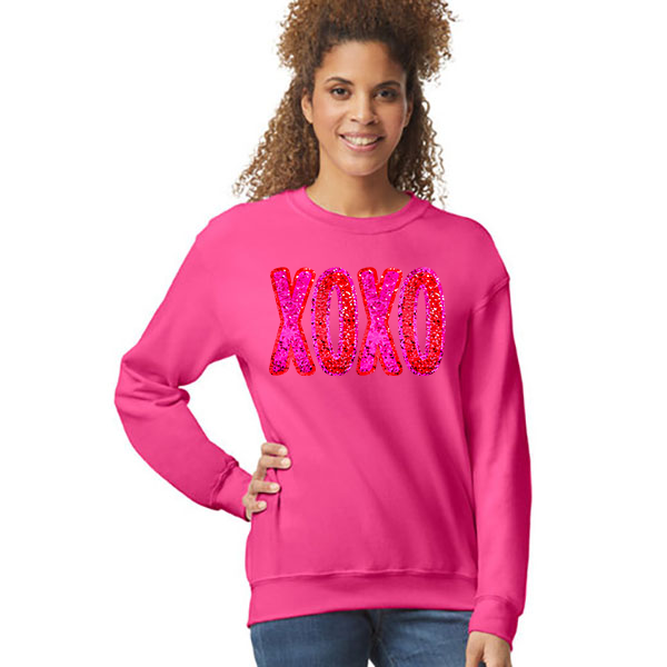 Sparkle Pink Red XOXO Valentine DTF Transfer