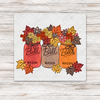 Fall Leave Mason Jars artwork on the standard whitewashed wood transfer mockup with AllAboutBlanks.com watermark