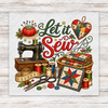 Let It Sew Christmas Quilting artwork on standard wood transfer preview