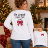 I'm So Good Santa Came Twice Red Bow — White Tee