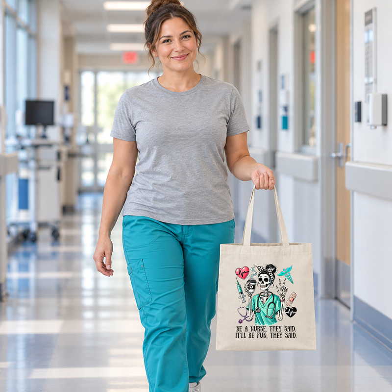 Be A Nurse They Said Skeleton Nurse Transfer - T-SHIRT SIZE