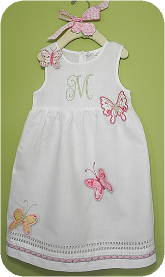 White Linen Drawnwork Sundress